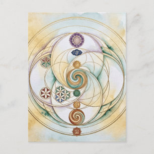 Carte Postale Symbole de radionique d'harmonie guérisseuse