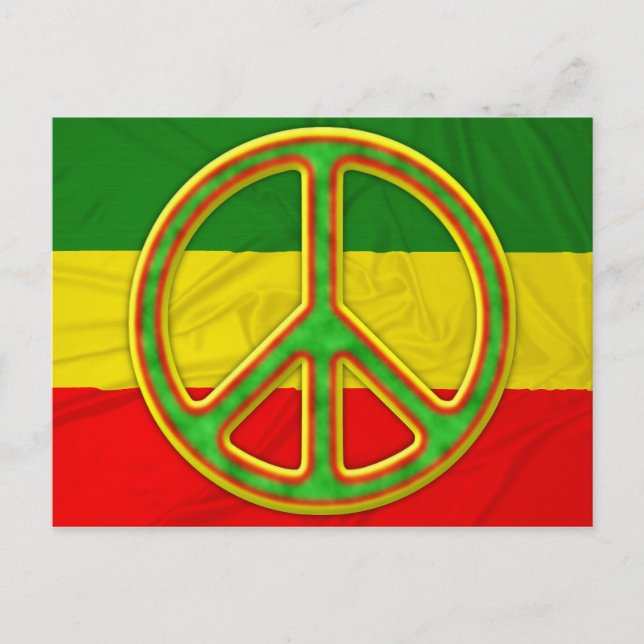 Carte Postale Symbole de Rasta Peace (Devant)
