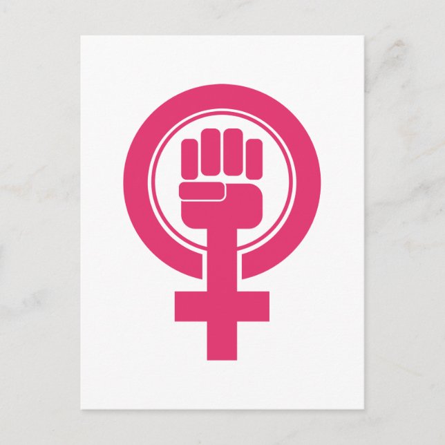 Carte Postale Symbole de résistance de la main des femmes (Devant)