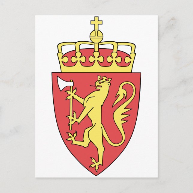 Carte Postale Symbole d'Heraldry de Norvège (Devant)