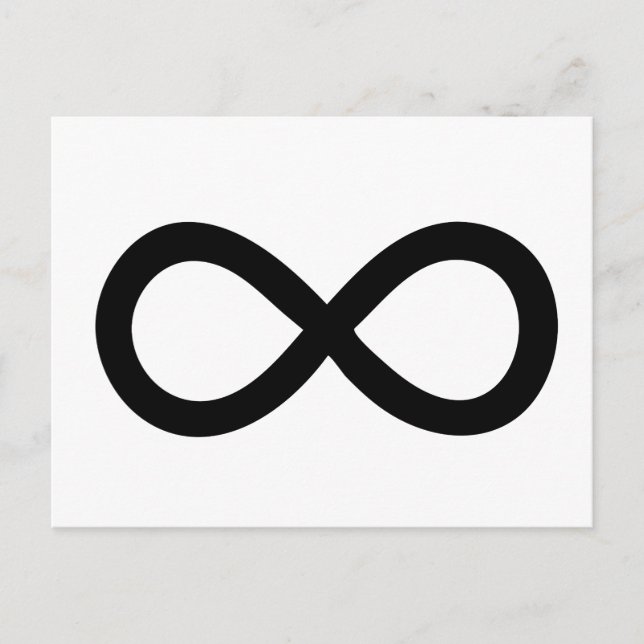 Carte Postale Symbole d'infini noir (Devant)