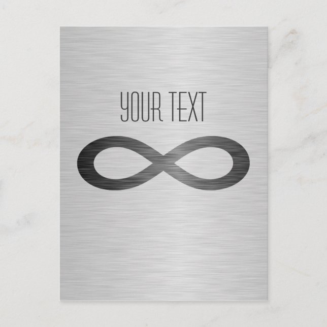 Carte Postale Symbole d'infini sur la texture métallique de Faux (Devant)