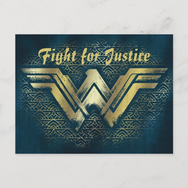 Carte Postale Symbole d'or brossé Wonder Woman (Devant)
