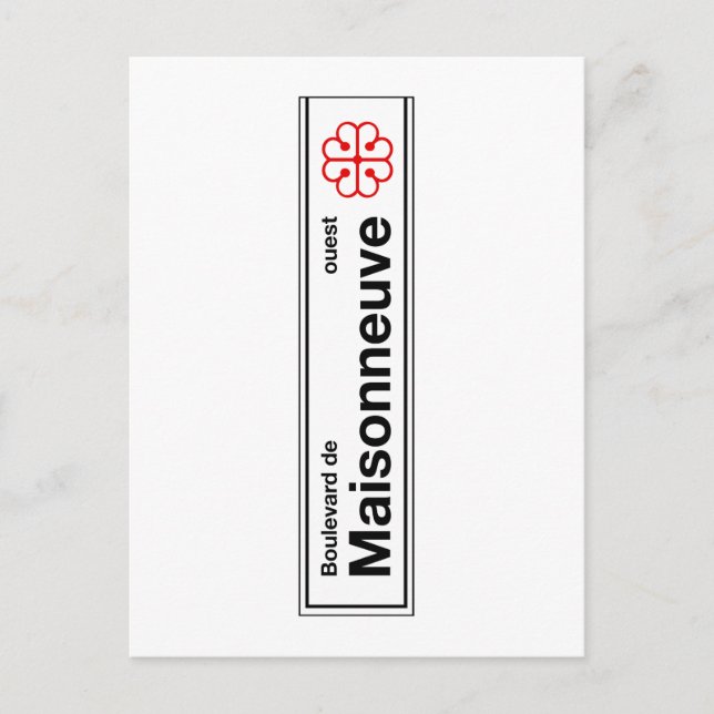 Carte Postale Symbole du boulevard de Maisonneuve, rue Montréal (Devant)