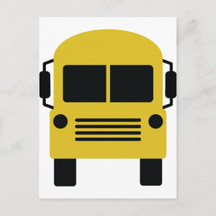 Carte Postale symbole du bus scolaire jaune