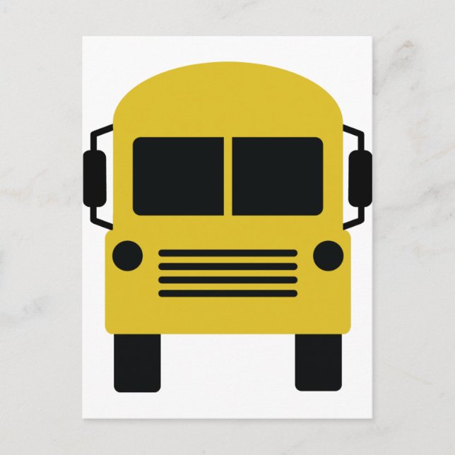 Carte Postale symbole du bus scolaire jaune (Devant)