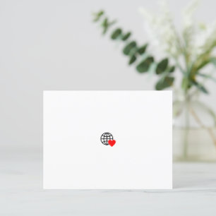 Carte Postale Symbole du coeur rouge créé avec des lignes lisses