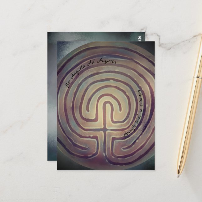 Carte Postale Symbole du Labyrinthe (Devant/Arrière en situation)