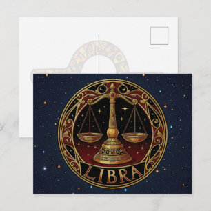Carte Postale Symbole du zodiaque Balance