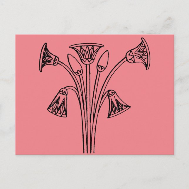 Carte Postale Symbole égyptien : Lotus (Devant)
