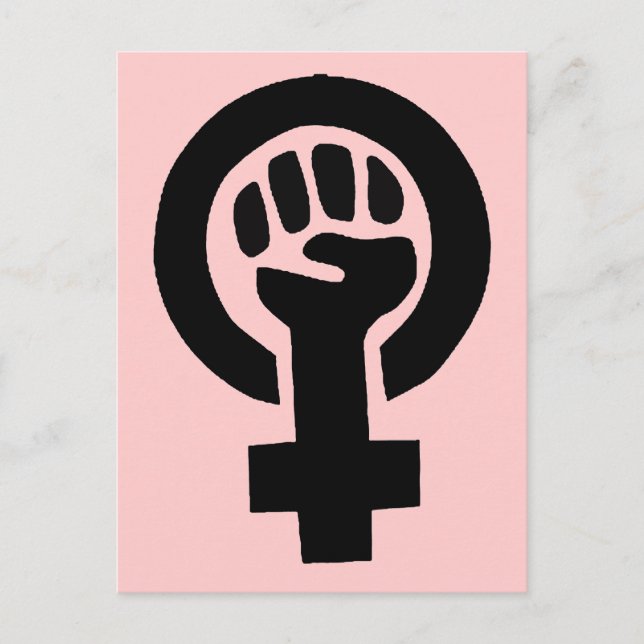 Carte Postale Symbole féministe du pouvoir féminin avec Arrière  (Devant)