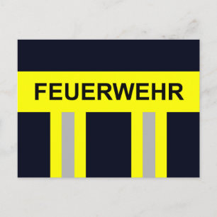 Carte Postale Symbole Feuerwehr Blau uniforme