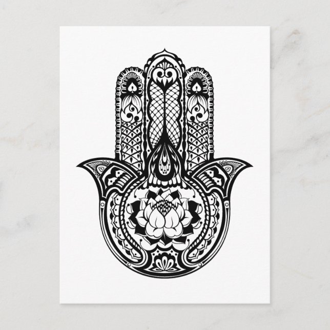 Carte Postale Symbole Hamsa inspiré (Devant)