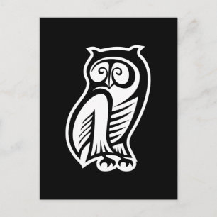 Carte Postale Symbole hibou blanc