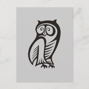 Carte Postale Symbole hibou noir