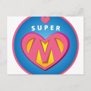 Carte Postale Symbole maman superwoman super-héroïne drôle