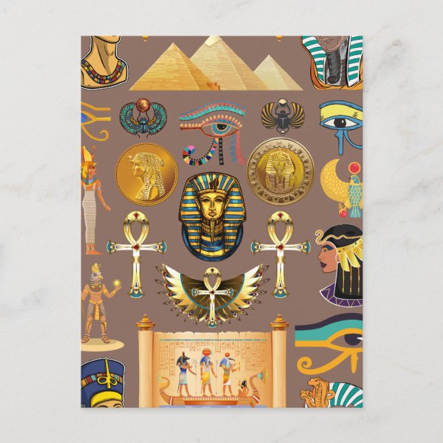 Carte Postale Symbole Motif égyptien Hiéroglyphique antique (Devant)