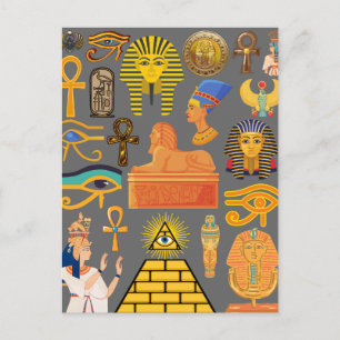 Carte Postale Symbole motif Hiéroglyphe égyptien antique
