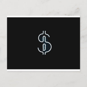 Carte Postale SYMBOLE NEON Dollar