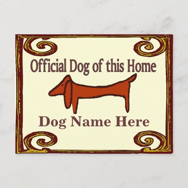 Carte Postale Symbole officiel Dachshund Chien (Devant)