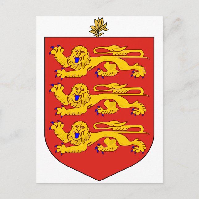Carte Postale Symbole officiel de Guernesey sur les armoiries (Devant)