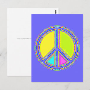 Carte Postale Symbole PAIX avec des couleurs remplies