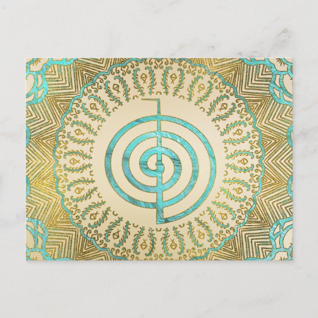 Carte Postale Symbole Pastel et Gold Choku Rei en Mandala (Devant)