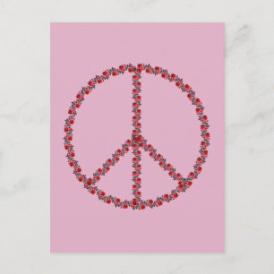Carte Postale SYMBOLE rose DE LA PAIX