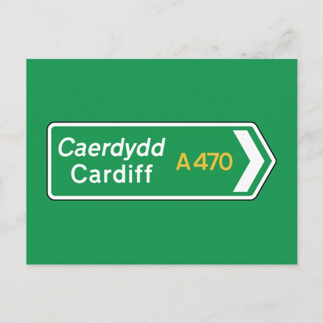 Carte Postale Symbole routier de Cardiff, Royaume-Uni (Devant)