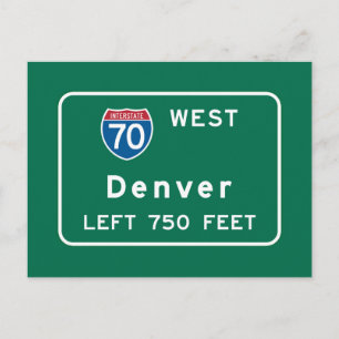 Carte Postale Symbole routier de Denver, CO