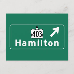 Carte Postale Symbole routier de Hamilton, Canada
