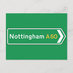 Carte Postale Symbole routier de Nottingham, Royaume-Uni