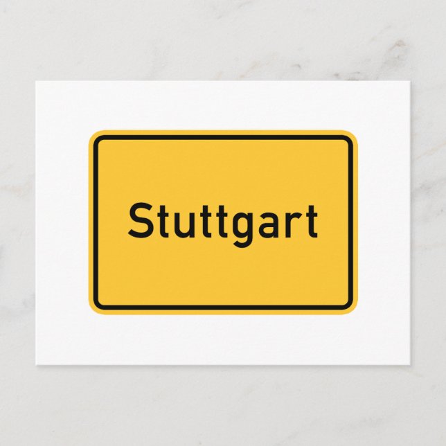 Carte Postale Symbole routier de Stuttgart, Allemagne (Devant)