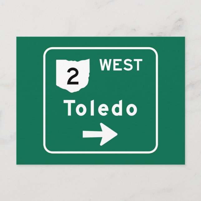 Carte Postale Symbole routier de Toledo, OH (Devant)