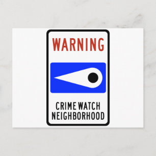 Carte Postale Symbole routier du quartier de Crime Watch