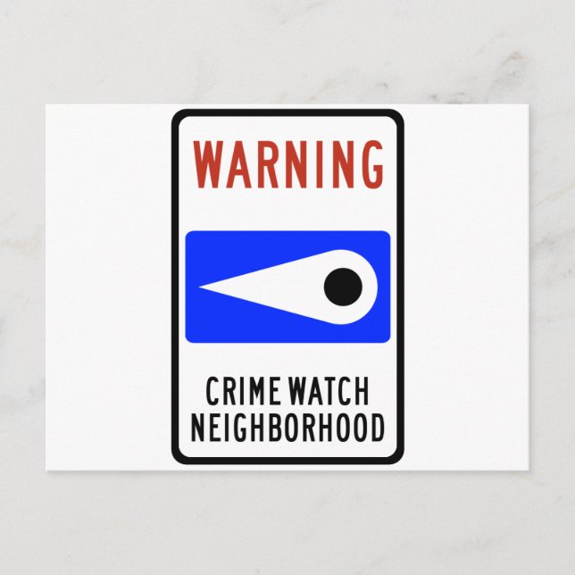 Carte Postale Symbole routier du quartier de Crime Watch (Devant)