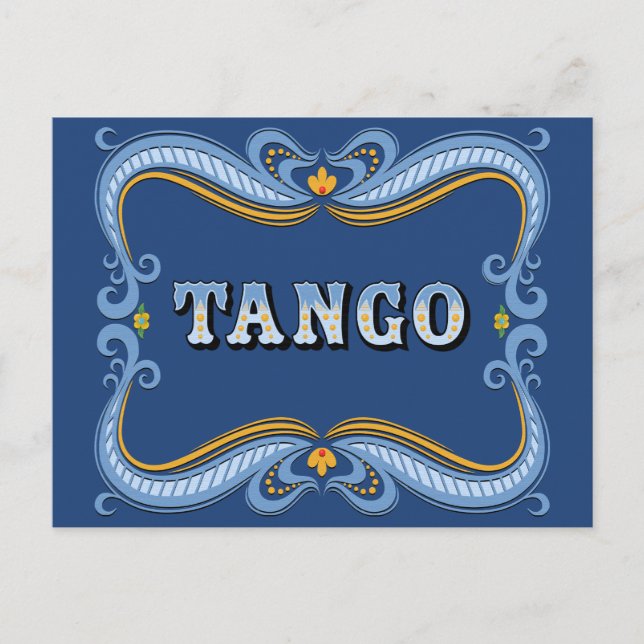 Carte Postale SYMBOLE Tango Argentine Filete Fileteado Porteño (Devant)