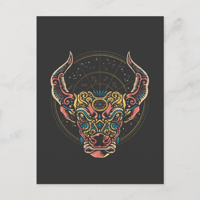 Carte Postale Symbole Taurus Zodiac Horoscope (Devant)
