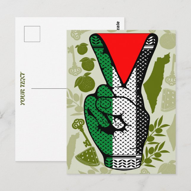 Carte Postale Symbole triangle rouge de résistance à la main du  (Devant / Derrière)