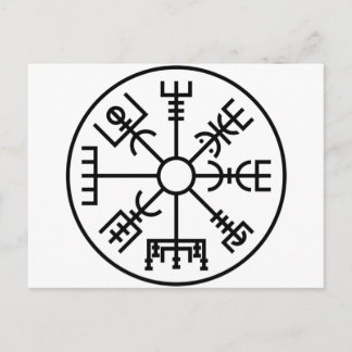Carte Postale Symbole viking vegvisir Norse Shield Odin