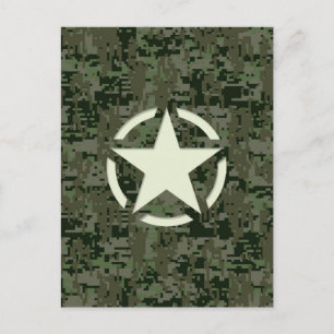 Carte Postale Symbole Vintage Star Stencil Camouflage numérique