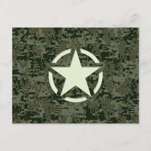 Carte Postale Symbole Vintage Star Stencil Camouflage numérique