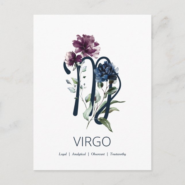 Carte Postale Symbole Virgo Zodiac (Devant)