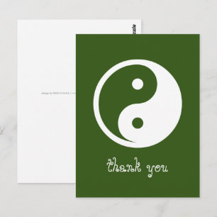 Carte Postale Symbole Yin Yang - dessin de tatouage solide 2