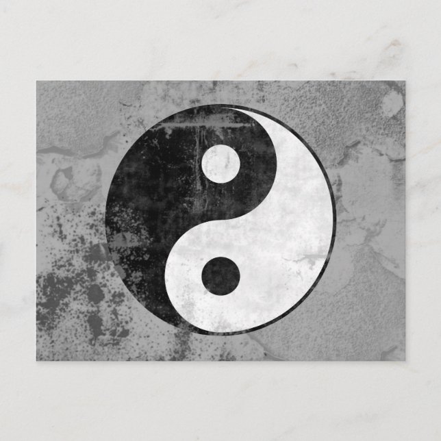 Carte postale Symbole Yin Yang en détresse (Devant)