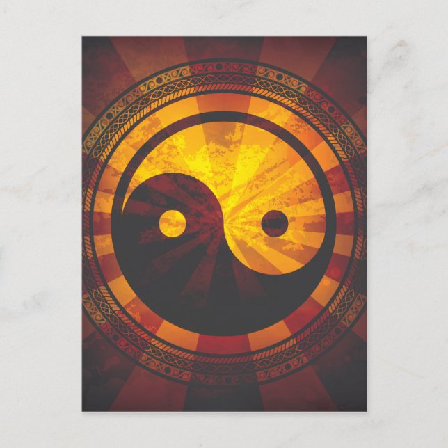 Carte Postale Symbole Yin Yang vintage (Devant)