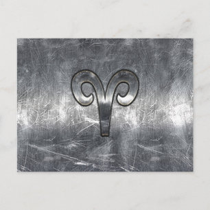 Carte Postale Symbole Zodiaque Aries en style Argent