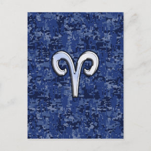 Carte Postale SYMBOLE Zodiaque Aries sur la caméra numérique ble