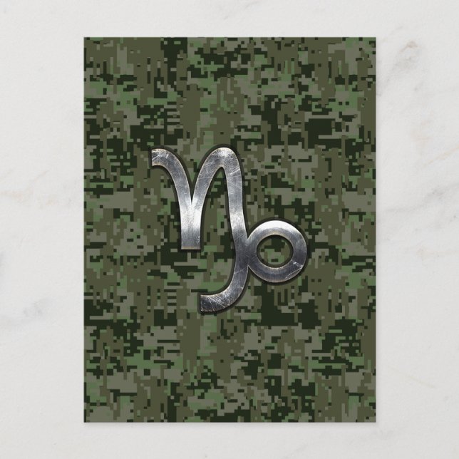 Carte Postale SYMBOLE Zodiaque Capricorne Camouflage boisé (Devant)
