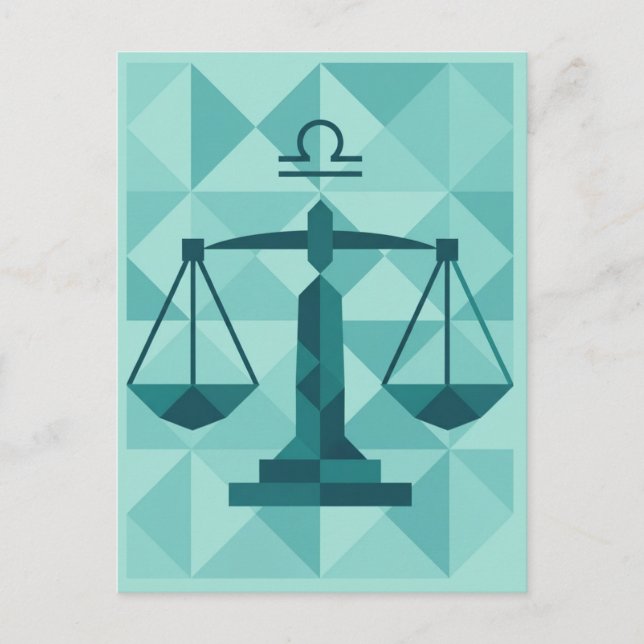 Carte Postale SYMBOLE Zodiaque Libra (Devant)